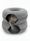 2 Pack Gray 20" Cat Donut Tunnel Bed - Cave Scratch Resistant