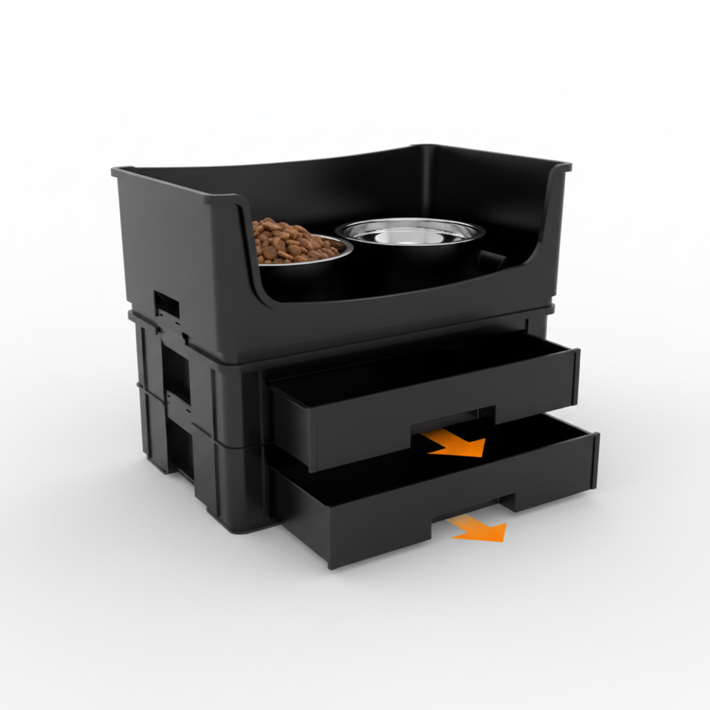Mess-Free Raised Dog Feeding Station-Spill-Proof